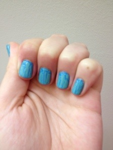OPI in No Room For The Blues & China Glaze (crackle) in Crushed Candy